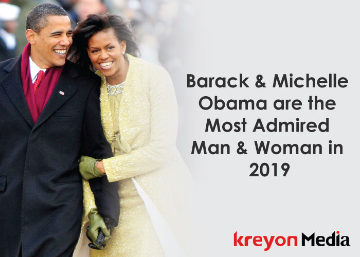 Barack & Michelle Obama are the Most Admired Man & Woman in 2019