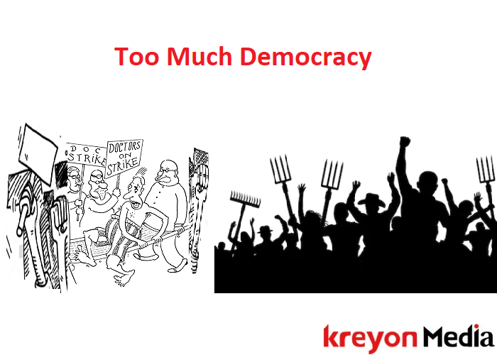 Too Much democracy cartoon