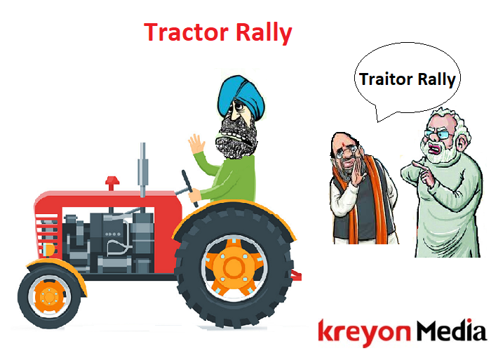 Tractor Rally Cartoon